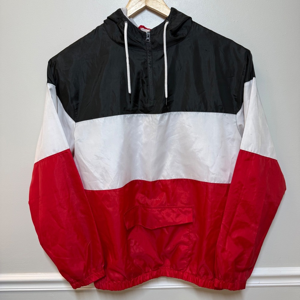 RSCOOP Windbreaker Jacket Men's 2XL Colorblock Packable Hooded Mesh Lined 90s